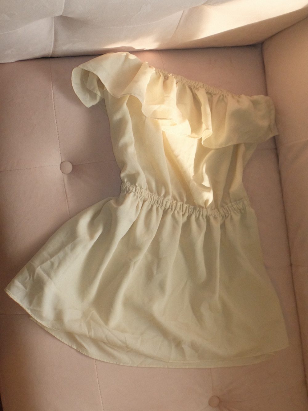 Light Yellow Women's Ruffled Skirt - Picture 2 of 5